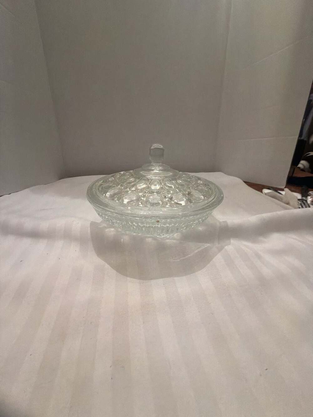 Indiana Glass Windsor Clear Crystal Lidded Candy Dish